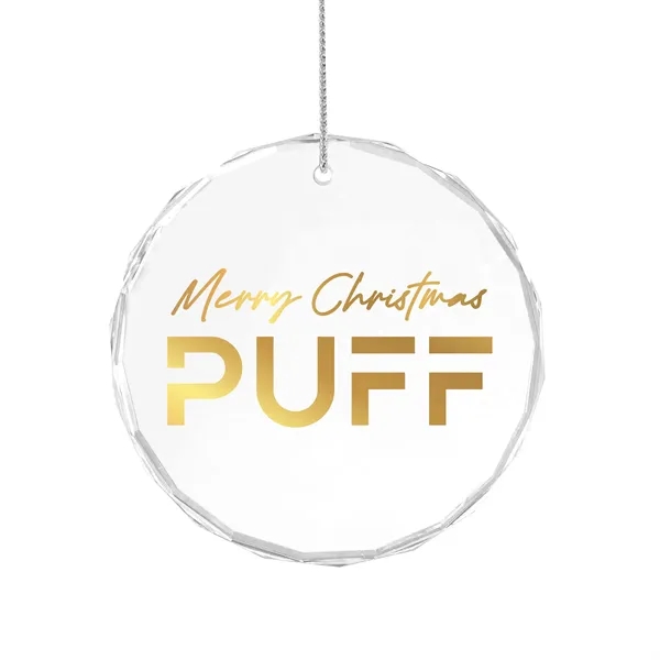 Faceted glass round holiday ornament with string.... from ASI 52263 EMT