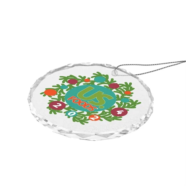 Faceted glass round holiday ornament with string.... from ASI 52263 EMT