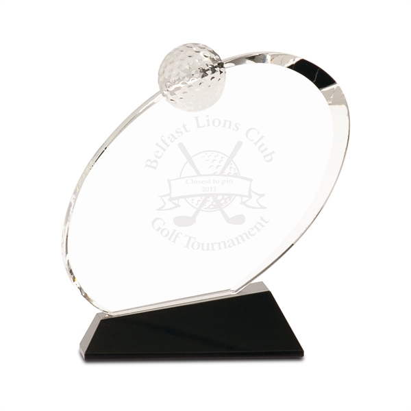5 1/2" x 6" x 1 7/8" crystal golf award with... from ASI 74601 Calico