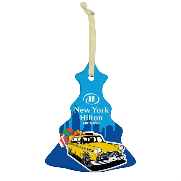 Ceramic Christmas tree-shaped hanging holiday ornament with string.... from ASI 52263 EMT