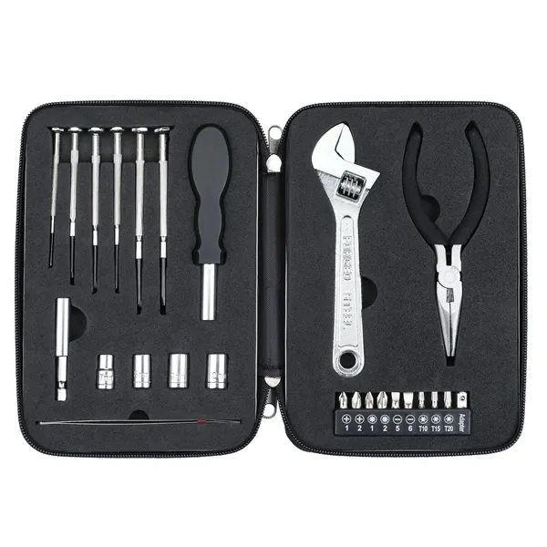 Tool set with carrying case includes a wrench, screwdrivers and more.... from ASI 46755 Cosmo Promos