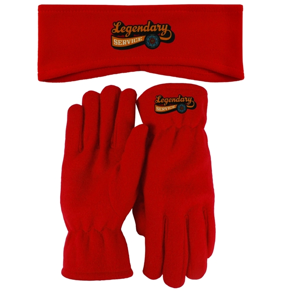 Lightweight Fleece Earband and Lightweight Fleece Gloves Combo... from ASI 90160 Suntex Industries
