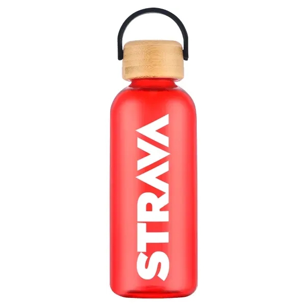 21 oz. rPET water bottle with bamboo screw-on lid and built-in... from ASI 88060 Snugz/USA Inc
