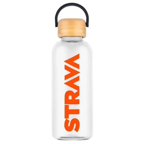 21 oz. rPET water bottle with bamboo screw-on lid and built-in... from ASI 88060 Snugz/USA Inc