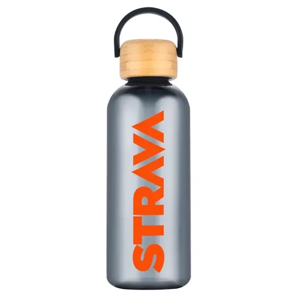 21 oz. rPET water bottle with bamboo screw-on lid and built-in... from ASI 88060 Snugz/USA Inc