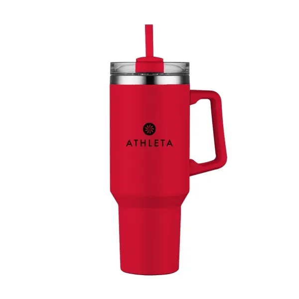 40 oz. double wall stainless steel travel mug with handle, screw-on... from ASI 88060 Snugz/USA Inc