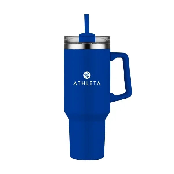 40 oz. double wall stainless steel travel mug with handle, screw-on... from ASI 88060 Snugz/USA Inc