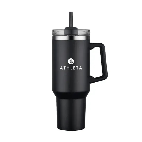 40 oz. double wall stainless steel travel mug with handle, screw-on... from ASI 88060 Snugz/USA Inc