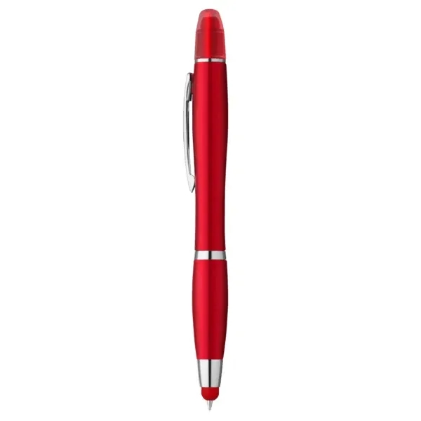 Curvaceous metallic colored stylus pen with a twist-action mechanism and gel... from ASI 88060 Snugz/USA Inc / Sweda®