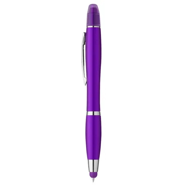 Curvaceous metallic colored stylus pen with a twist-action mechanism and gel... from ASI 88060 Snugz/USA Inc / Sweda®