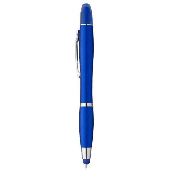 Curvaceous metallic colored stylus pen with a twist-action mechanism and gel... from ASI 88060 Snugz/USA Inc / Sweda®