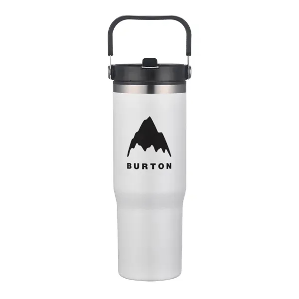 30 oz, double wall stainless steel tumbler with handle and screw-off... from ASI 88060 Snugz/USA Inc