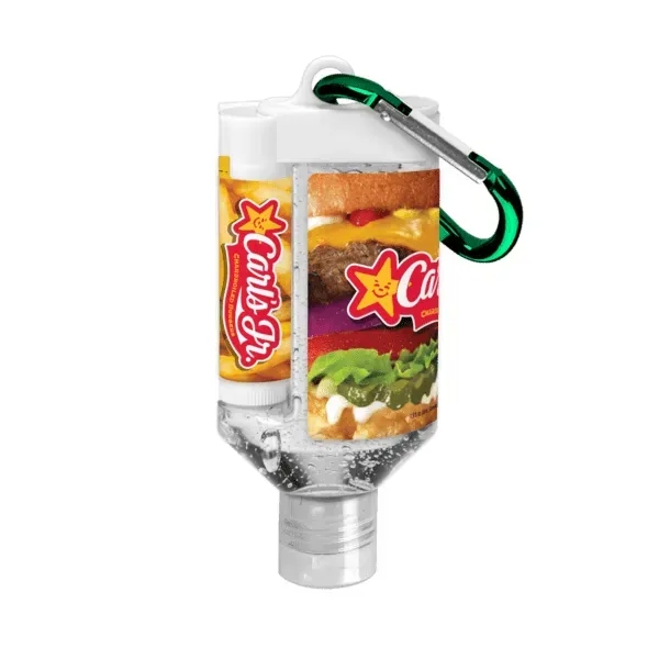 1.9 oz. duo bottle featuring clear gel hand sanitizer and SPF... from ASI 88060 Snugz/USA Inc / SnugZ USA®