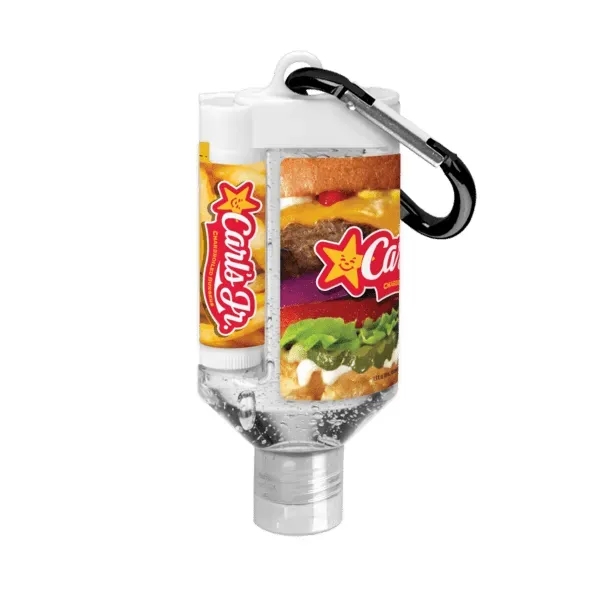 1.9 oz. duo bottle featuring clear gel hand sanitizer and SPF... from ASI 88060 Snugz/USA Inc / SnugZ USA®