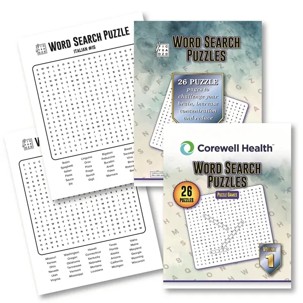 This 32 page word search book with Full Color Logo on... from ASI 56080 Playing Cards On Demand