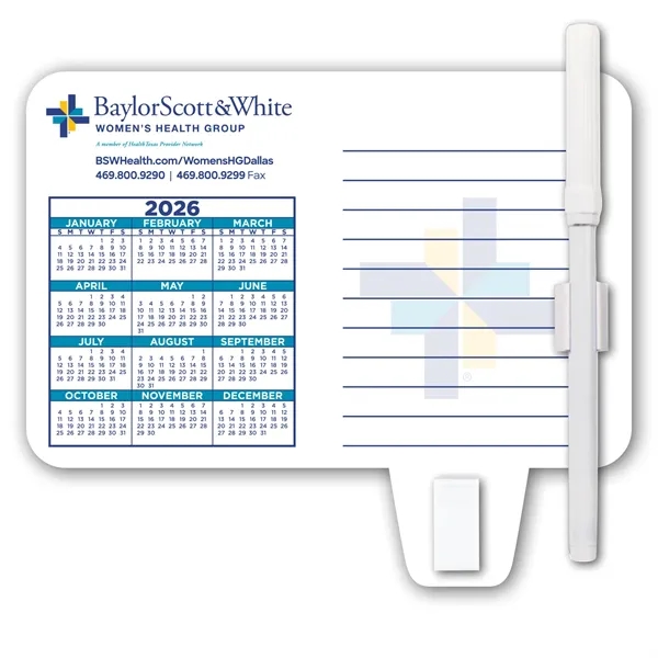 Calendar and memo magnet with clip, wet erasable pen and four... from ASI 68507 The Magnet Group / Magnet LLC™