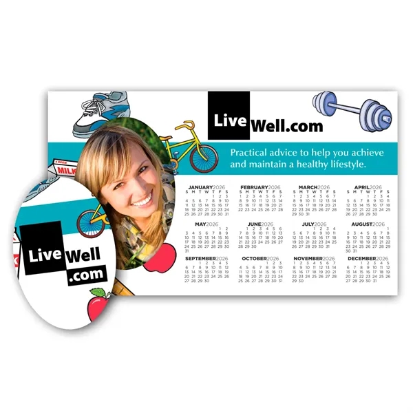 3 1/2" x 6" magnet with oval-shaped, punch-out picture frame and... from ASI 68507 The Magnet Group / Magnet LLC™