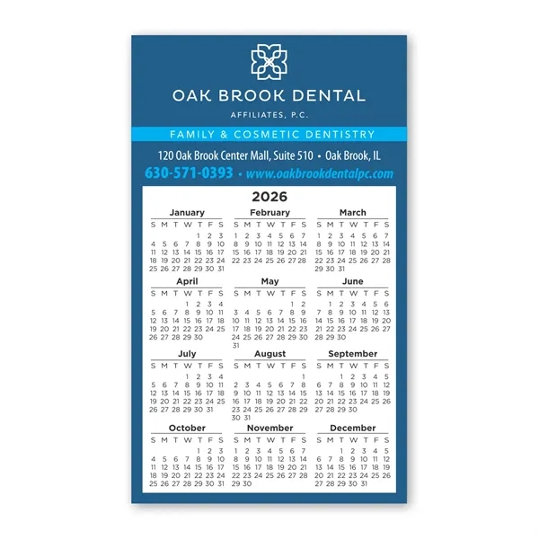 2 29/32" x 4 15/16" calendar magnet with square corners.... from ASI 68507 The Magnet Group / Magnet LLC™