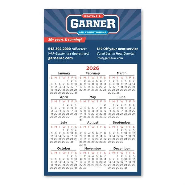 3 1/2" x 6" magnetic calendar with square corners.... from ASI 68507 The Magnet Group / Magnet LLC™