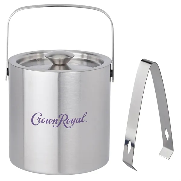 double walled vacuum insulated stainless steel ice bucket with tongs and... from ASI 57655 STOPNGO Line