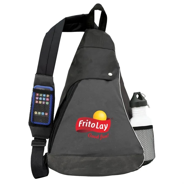 Sling pack features 2 large pockets, cell  phone holster and... from ASI 46755 Cosmo Promos