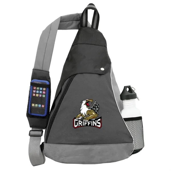 Sling pack features 2 large pockets, cell  phone holster and... from ASI 46755 Cosmo Promos