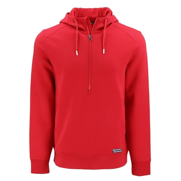 Men's sweatshirt with a half-zip, hood, double knit interlock, and water-resistant... from ASI 47965 Cutter & Buck