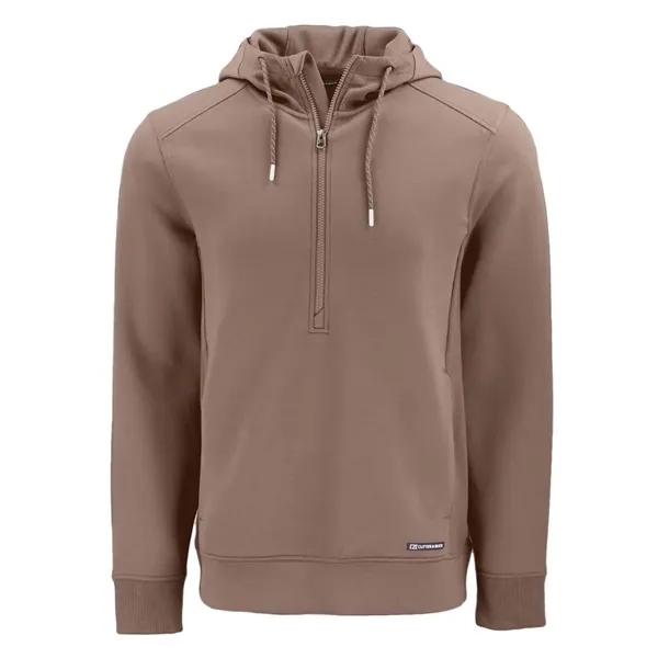 Men's sweatshirt with a half-zip, hood, double knit interlock, and water-resistant... from ASI 47965 Cutter & Buck