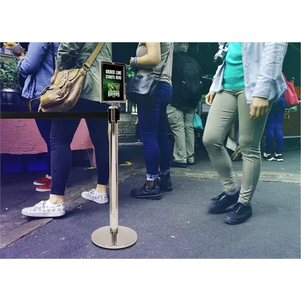 Add messaging to your belt barriers to guide and inform customers.... from ASI 87188 Showdown Displays