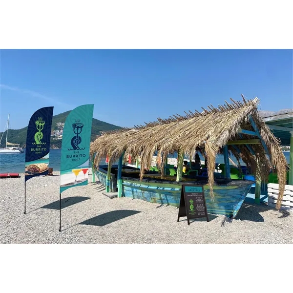 9' razor sail sign made of super poly knit fabric with... from ASI 87188 Showdown Displays