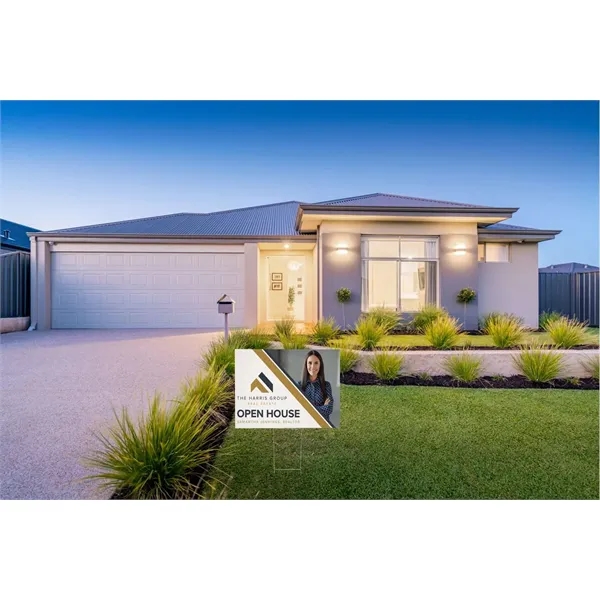 36" x 24" corrugated plastic sign with step stakes and full... from ASI 87188 Showdown Displays