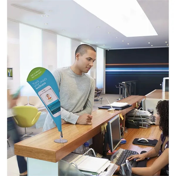 Micro teardrop sail sign kit with flag, aluminum base, flexible composite... from ASI 87188 Showdown Displays