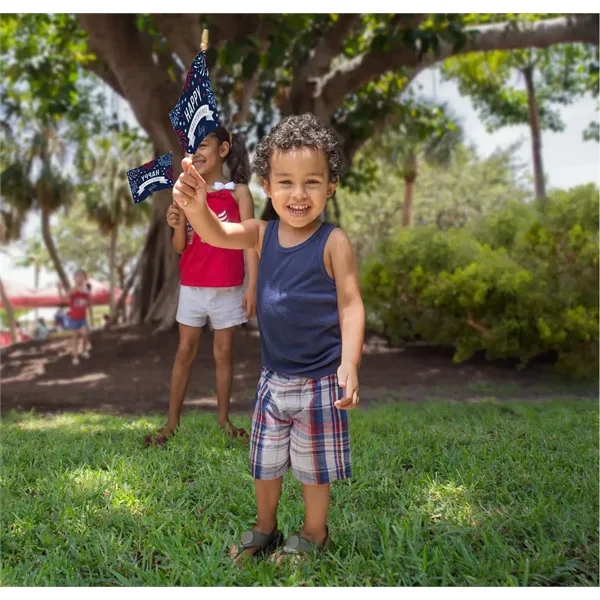 Set of six 6" x 9" stick flags with black plastic... from ASI 87188 Showdown Displays