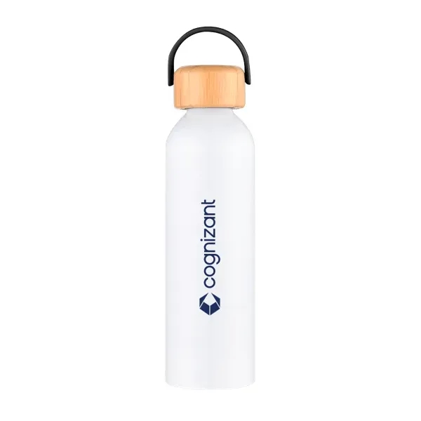 24 oz. single-wall, recycled aluminum bottle with screw-on bamboo lid and... from ASI 88060 Snugz/USA Inc