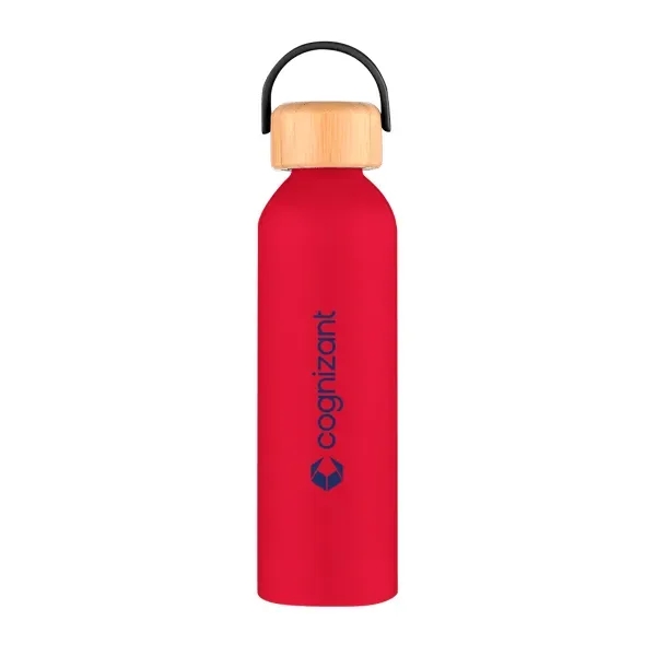 24 oz. single-wall, recycled aluminum bottle with screw-on bamboo lid and... from ASI 88060 Snugz/USA Inc