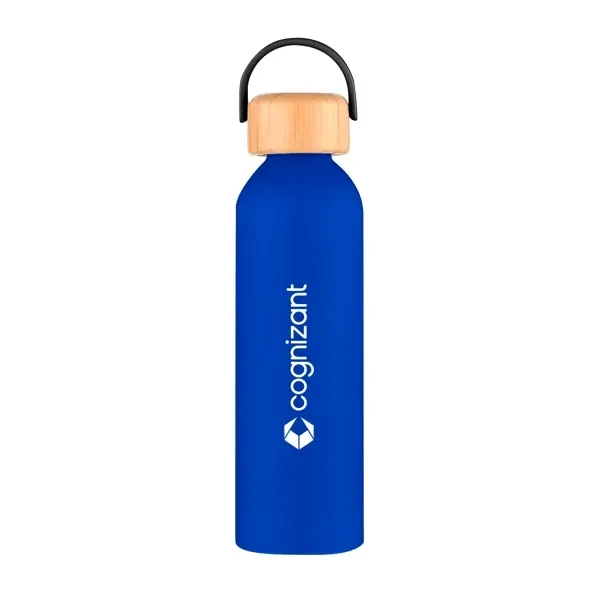 24 oz. single-wall, recycled aluminum bottle with screw-on bamboo lid and... from ASI 88060 Snugz/USA Inc