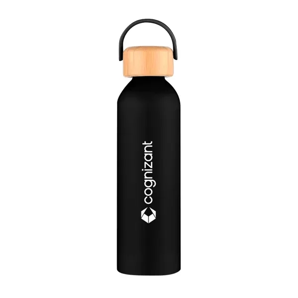 24 oz. single-wall, recycled aluminum bottle with screw-on bamboo lid and... from ASI 88060 Snugz/USA Inc