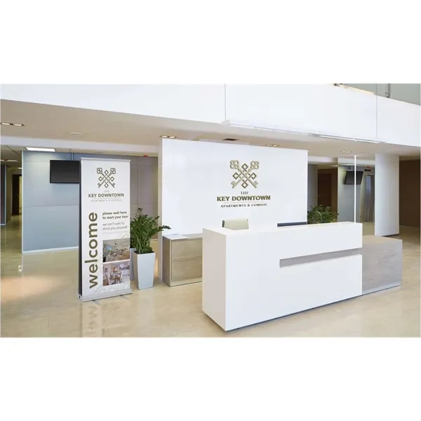 Get double the advertising power with this retractable banner display.... from ASI 87188 Showdown Displays