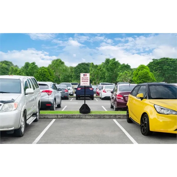 72" portable sign post kit with single-sided graphics, wheeled base and... from ASI 87188 Showdown Displays