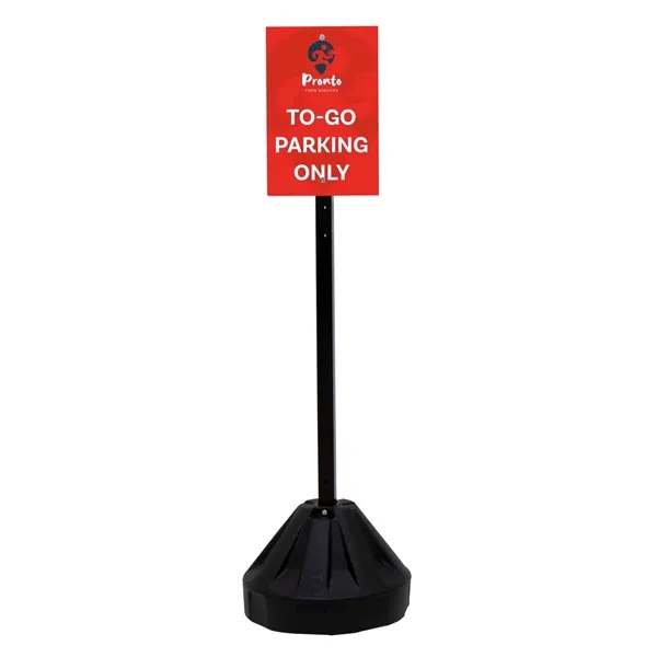 60" portable sign post kit with single-sided graphics, wheeled base and... from ASI 87188 Showdown Displays