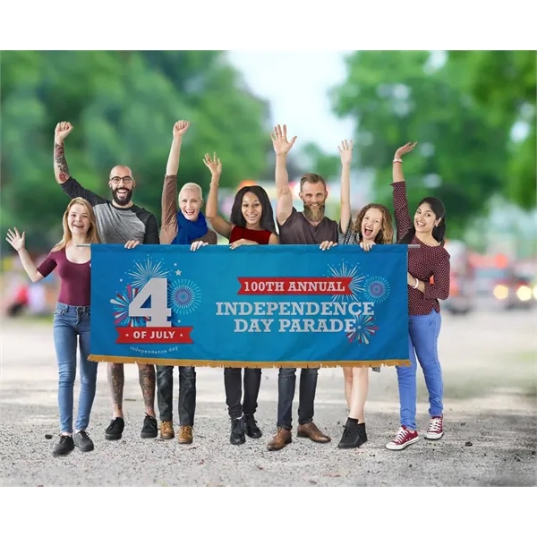 Parade kit with a 3' x 8' polyester knit banner with... from ASI 87188 Showdown Displays