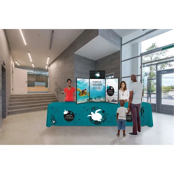 12' standard table throw made of polyester with 4 sides, draped... from ASI 87188 Showdown Displays