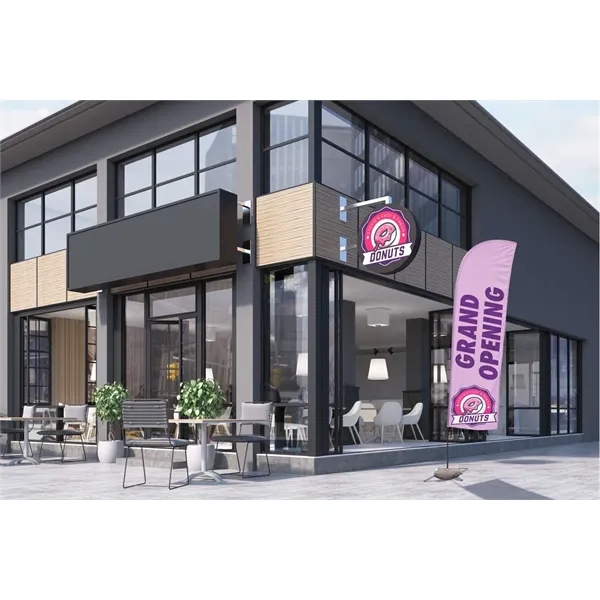 10.5' value blade sail sign with a cross base and single-sided,... from ASI 87188 Showdown Displays