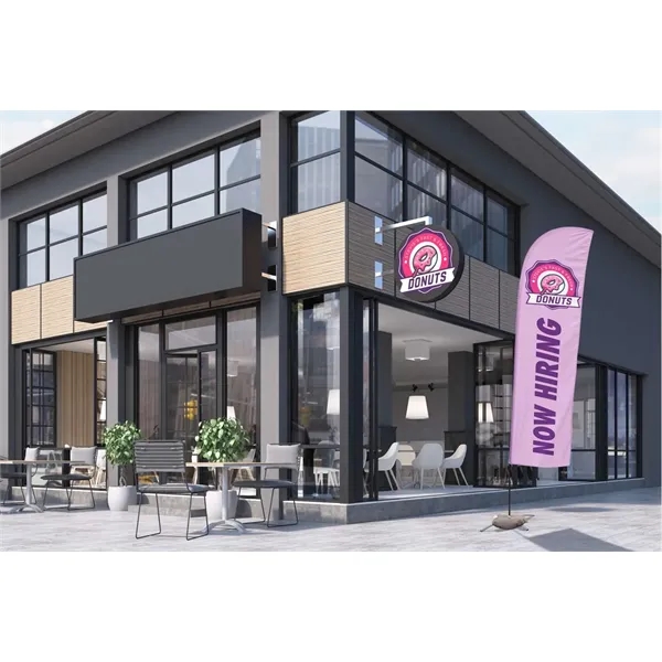 15' value blade sail sign with a cross base and single-sided,... from ASI 87188 Showdown Displays