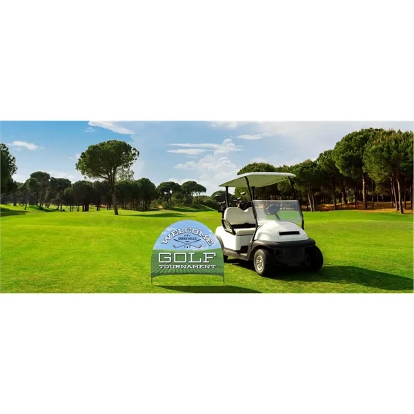 Lawn sign kit with 5' x 4' polyester sign with single... from ASI 87188 Showdown Displays