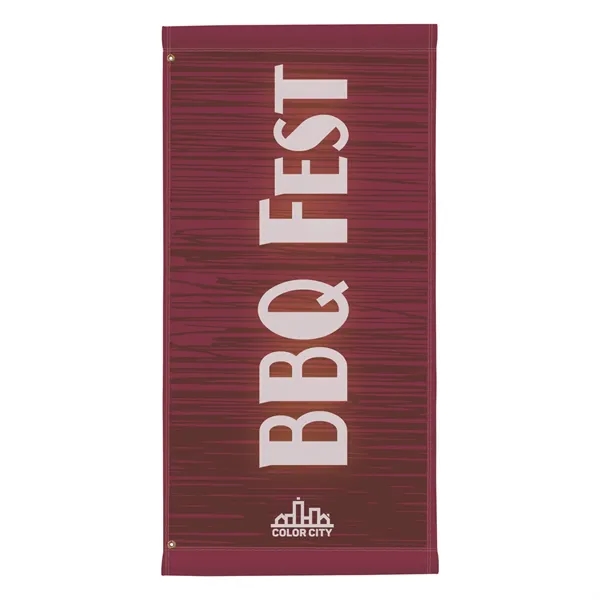 30" x 60" nylon banner with 3" pole pockets, grommets along... from ASI 87188 Showdown Displays