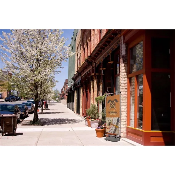 Outdoor FrameWorx display kit that features a mesh banner, clear plastic... from ASI 87188 Showdown Displays