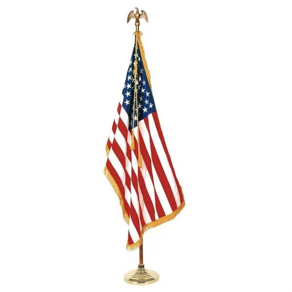 8' deluxe oak flagpole set with a 3' x 5' flag.... from ASI 87188 Showdown Displays