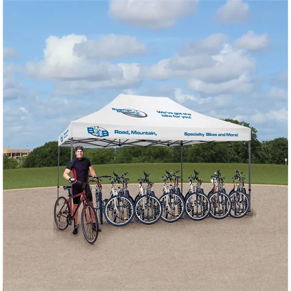 Tent kit with a 15' x 10' tent, crank-up canopy, stake... from ASI 87188 Showdown Displays