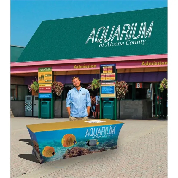 8' table throw made of two-way stretch fabric with form-fitting look... from ASI 87188 Showdown Displays